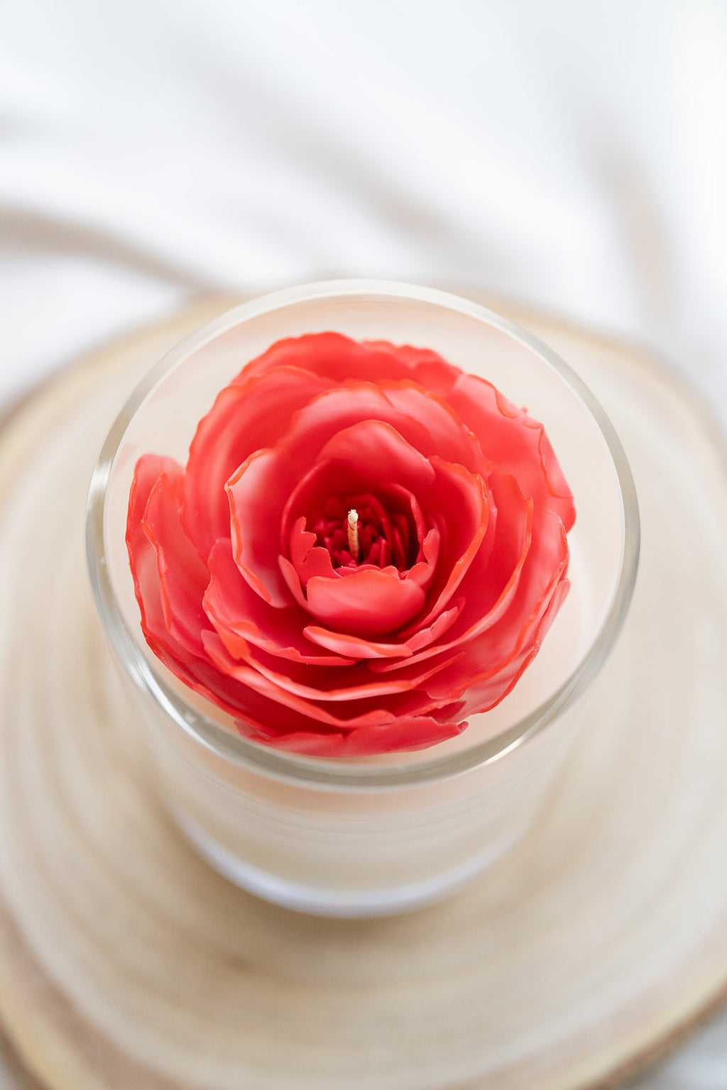 JOSEPHINE Bougie florale – Pivoine sculptée à la main - Parfum délicat