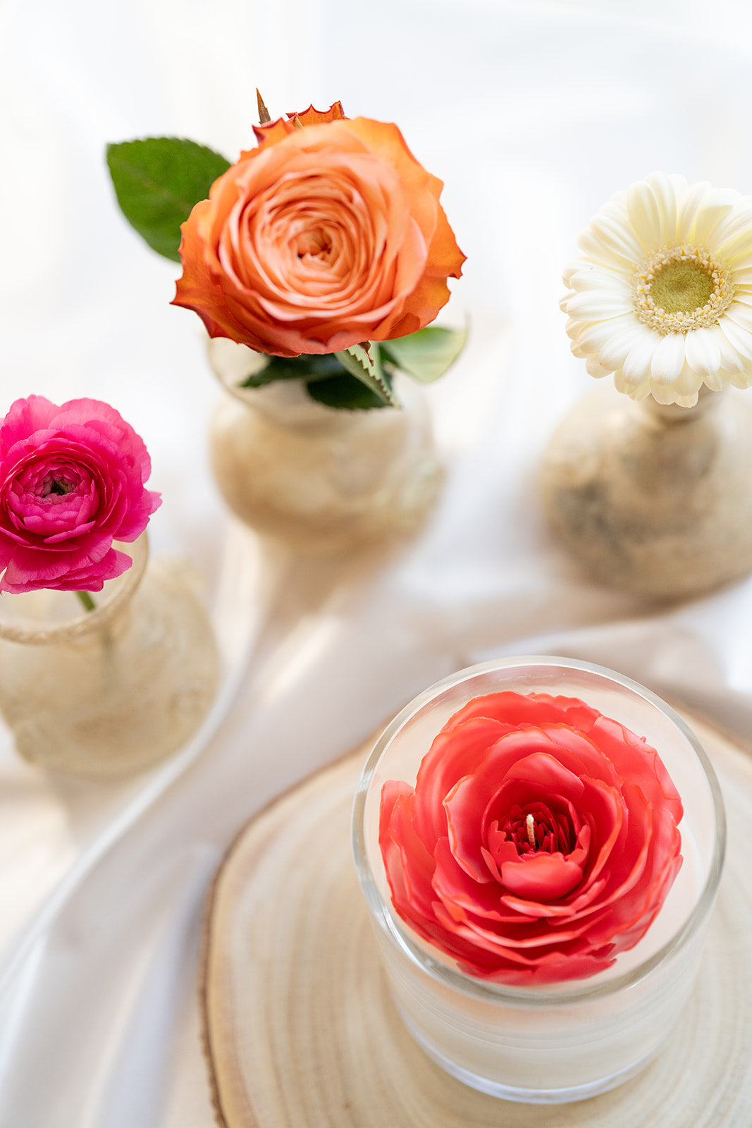 JOSEPHINE Bougie florale – Pivoine sculptée à la main - Parfum délicat