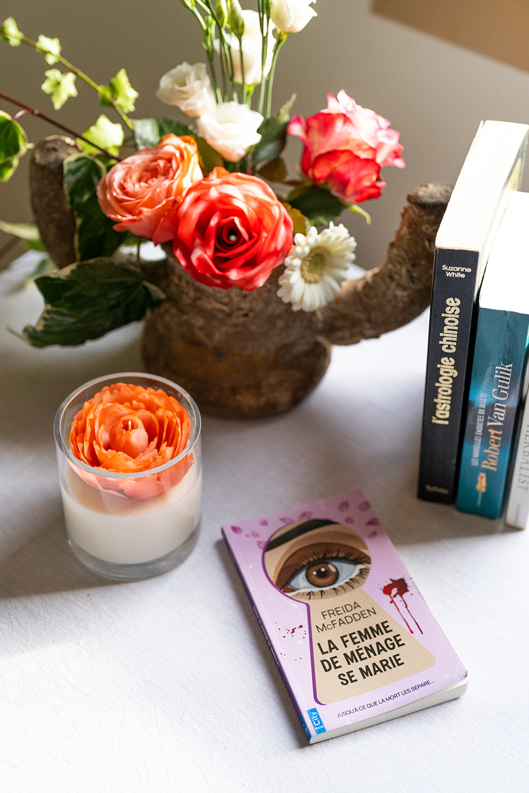 JOSEPHINE Bougie florale – Pivoine sculptée à la main - Parfum délicat