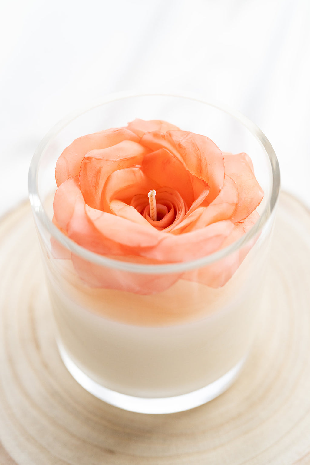 VICTORIA Bougie florale - Rose artisanale - Pièce unique