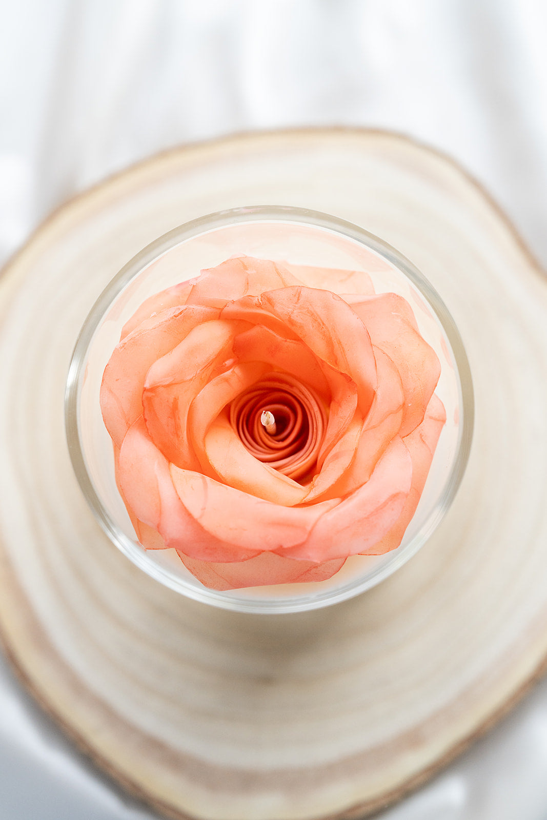 VICTORIA Bougie florale - Rose artisanale - Pièce unique